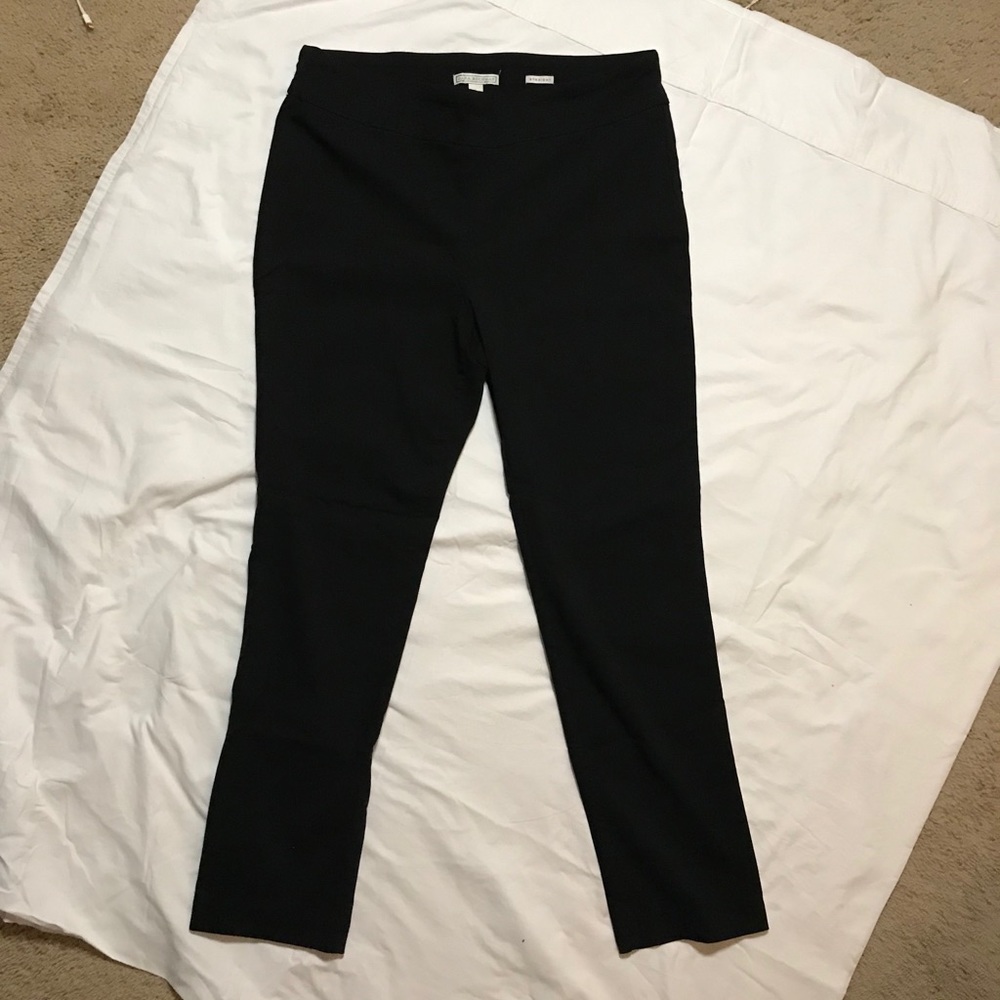 Black Pull-On Straight Leg Dress Pant